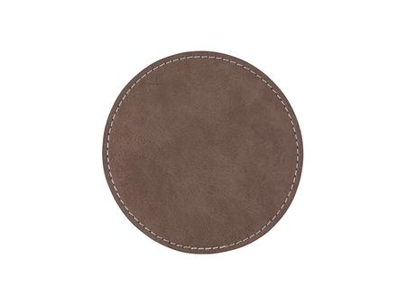 Posavasos Redondo Cuero PU(Gris, 9.5cm)