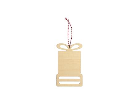 Portabilletes de madera contrachapada sublimación (9,5 * 15,7 * 0,4 cm, forma de caja de regalo)