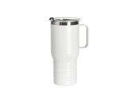 Engraving Blanks 22oz/650ml Powder Coated Ringneck Grip Stainlee Steel Tumbler with Handle(White)