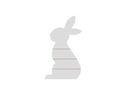 Cartel en forma de conejo de MDF con rayas (21*38*1.5cm)