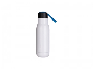 17oz/500ml Sublimation Blanks Stainless Steel Bottle with Portable Lid(White)