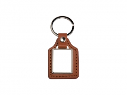Sublimation PU Key Chain(Rec, Brown)