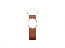 Sublimation Strip PU Key Chain(Oval, Brown)