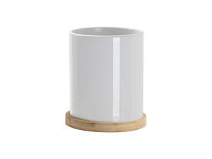 Sublimation 11oz Ceramic Flowerpot with Bamboo Base